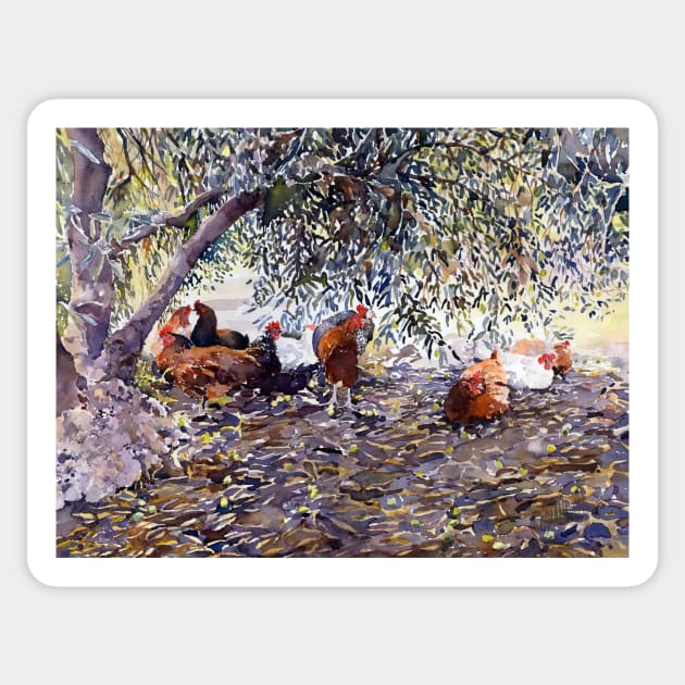 Hens In My Olive Grove Sticker by margaretmerry